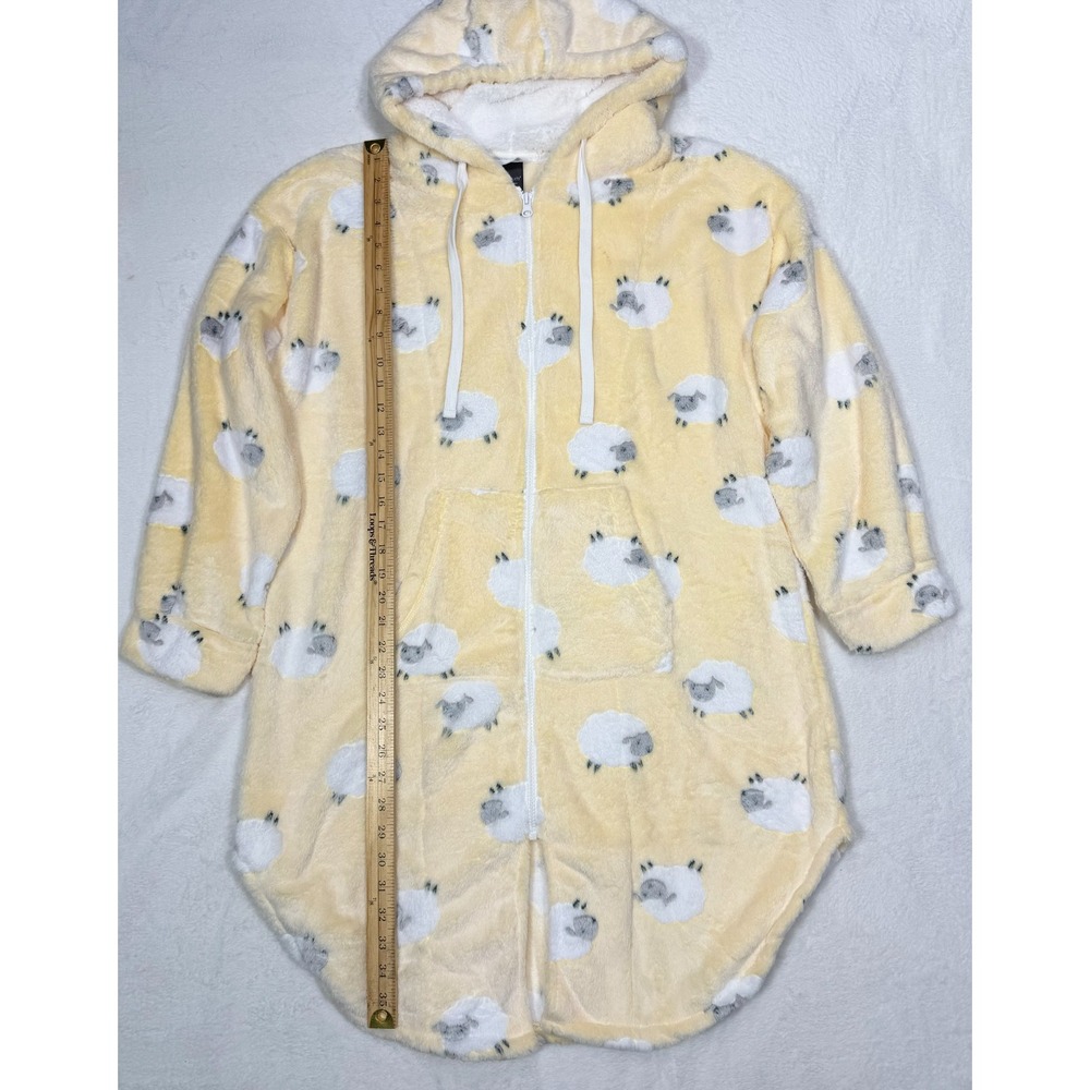 Chenille Cuddl Duds Robe NWT Women's Size Medium Sheep Yellow Full Zip - Picture 6 of 8